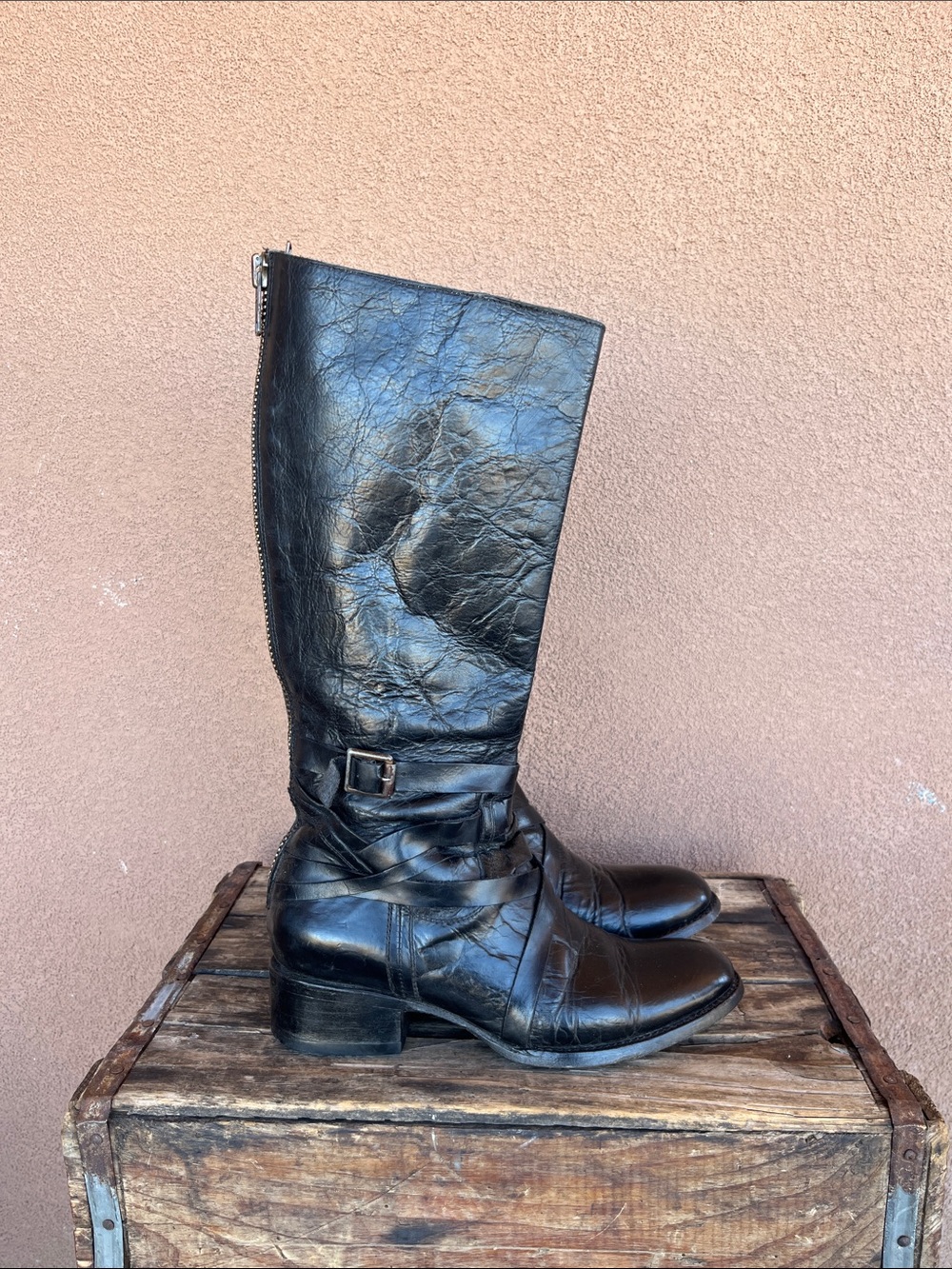 Freebirds oak by Steven distressed ok leather boots